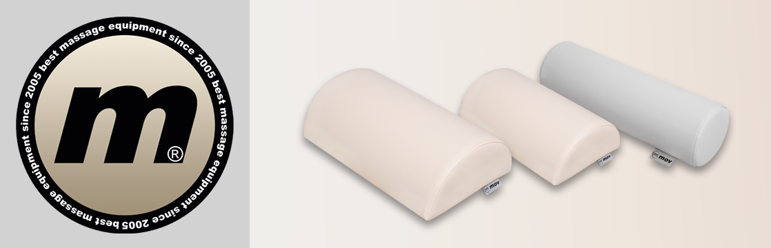 Lagerungsmaterial bei der Massageliege – warum Knierollen und Halbrollen für die Lordose wichtig sind.